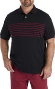 Harbor Bay by DXL Big & Tall Chest-Striped Polo Shirt V2