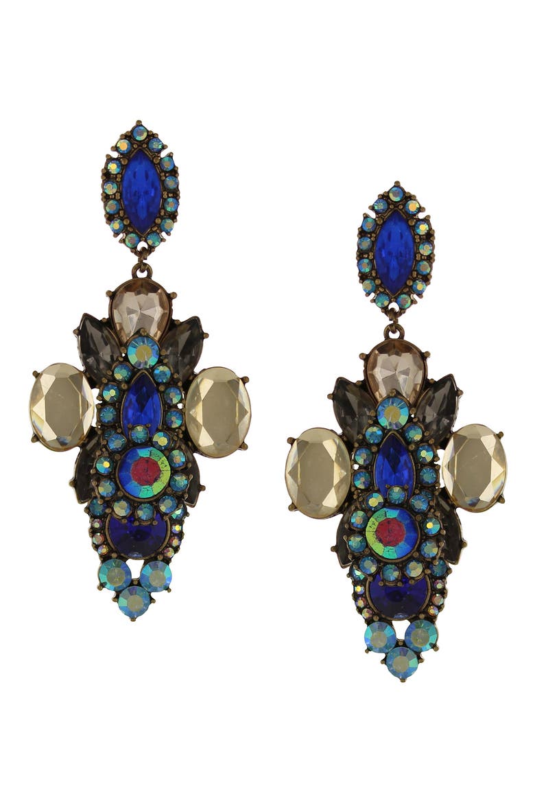 Carnival Statement Drop Earrings, Main, color, GOLD / MULTI