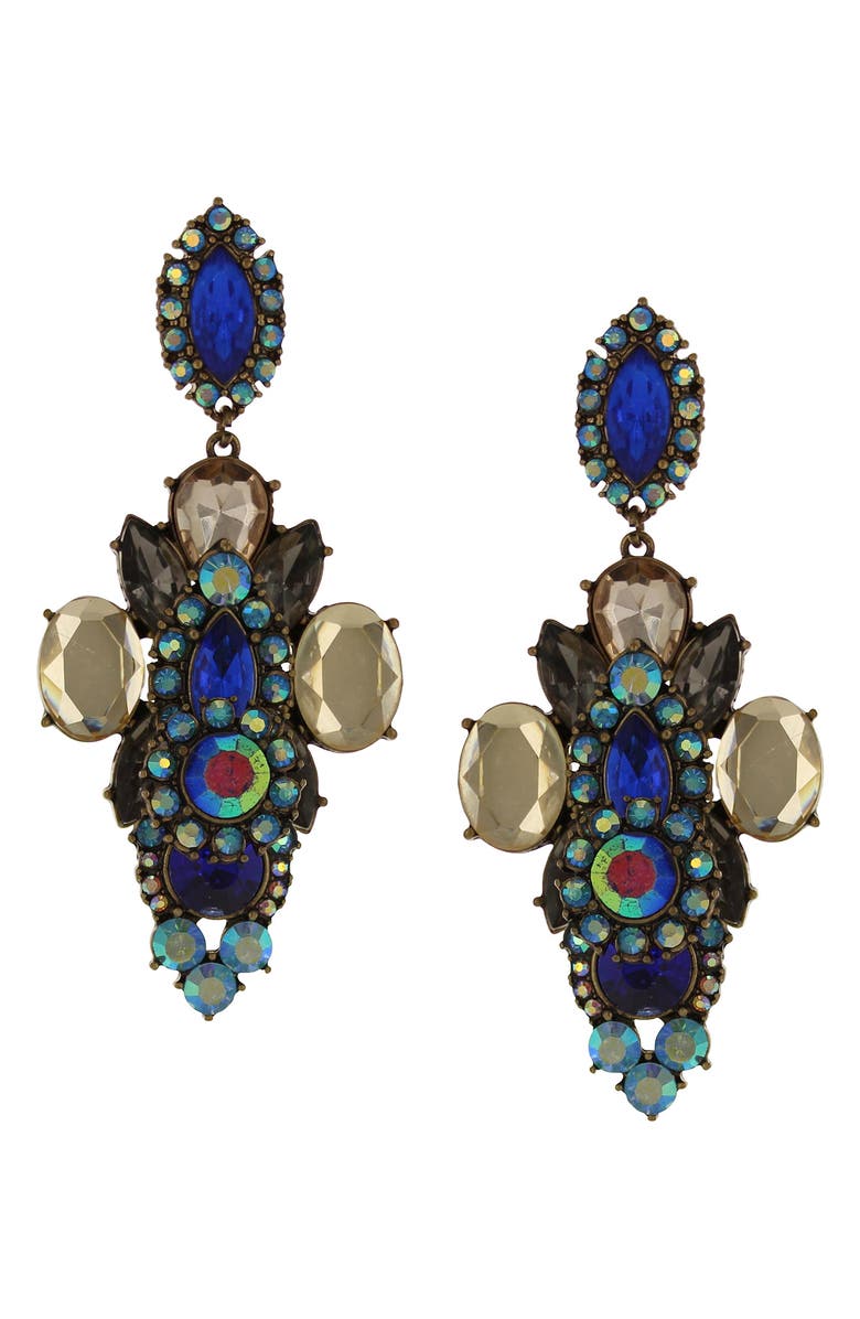 OLIVIA WELLES Carnival Statement Drop Earrings, Main, color, Gold / Multi