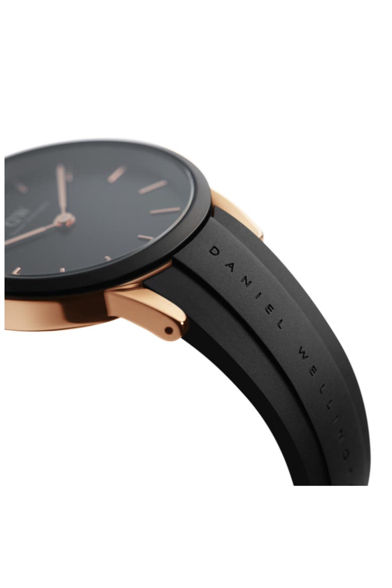 Iconic Motion Rubber Strap Watch, 40mm, Alternate, color, ROSE GOLD/WHITE