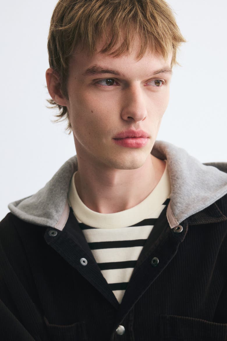 Corduroy Overshirt, Alternate, color, Charcoal gray