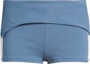 JADED LONDON Foldover Stretch Cotton Mini Shorts