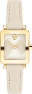 Movado Mini Bold Evolution 2.0 Tank Leather Strap Watch, 20mm x 23mm