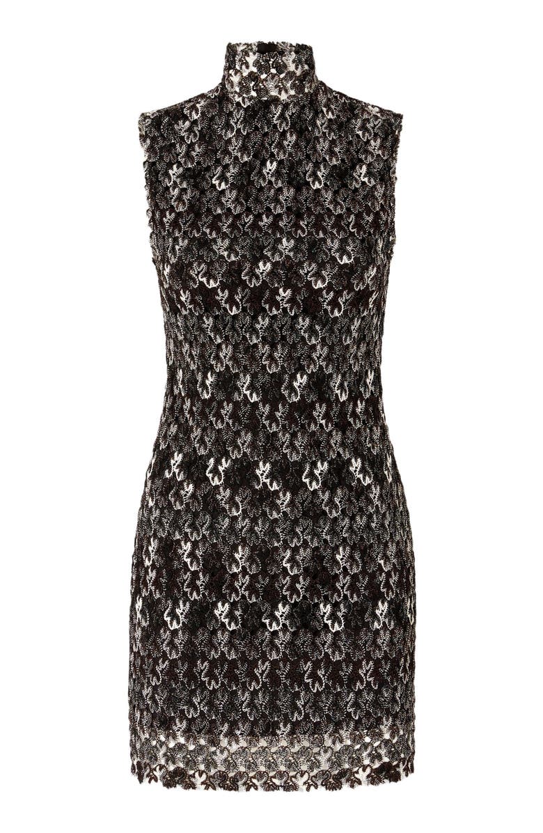 Missoni High-neck Mini Dress In Embroidered Lace, Alternate, color, Multicoloured