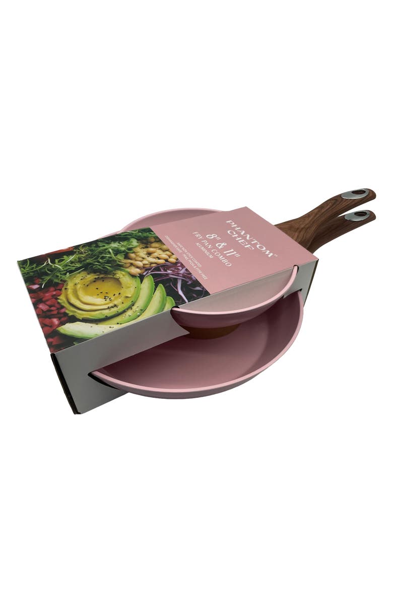 PHANTOM CHEF Set of 2 Grove Nonstick Fry Pans, Alternate, color, Pink