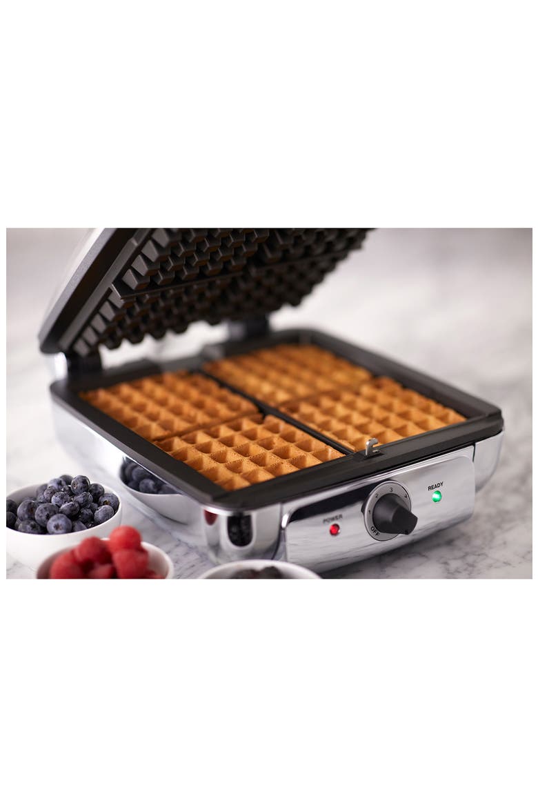 Square Belgian Waffle Maker, Alternate, color, STAINLESS