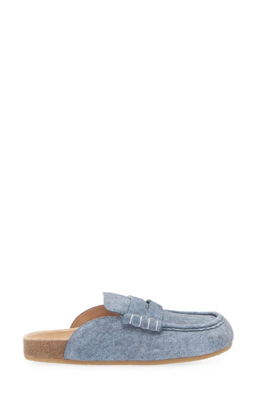 Jw Anderson Suede Stitch Loafer Mules In Blue