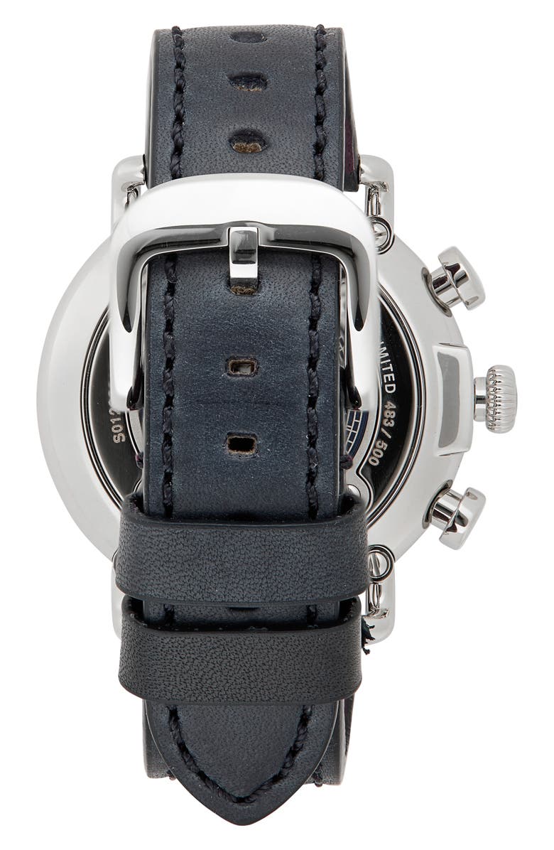 Shinola Runwell J Dilla Leather Strap Chronograph Watch, Alternate, color,