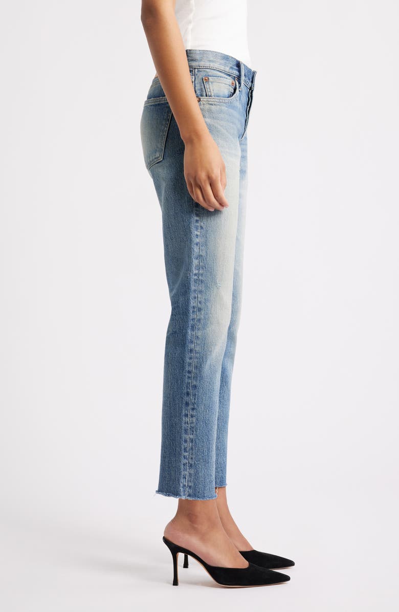 MOUSSY VINTAGE Medfield Tapered Raw Hem Ankle Jeans, Alternate, color, Light Blue
