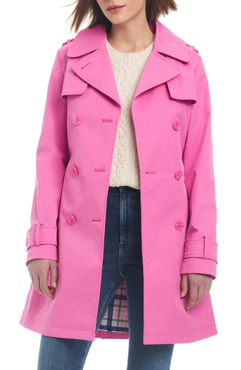 Dark pink trench shops coat