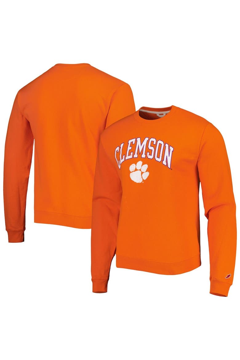 Men's League Collegiate Wear Orange Clemson Tigers 1965 Arch Essential Lightweight Pullover Sweatshirt, Main, color, Orange