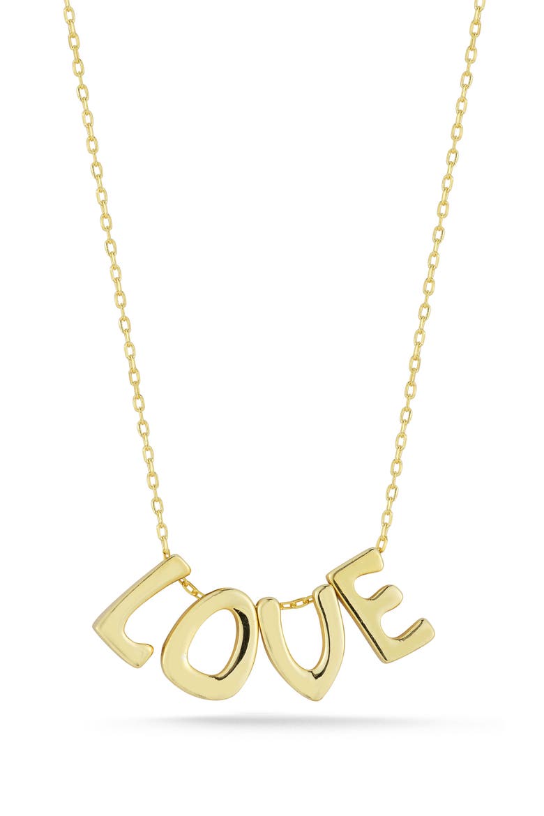 Love Pendant Necklace, Main, color, GOLD