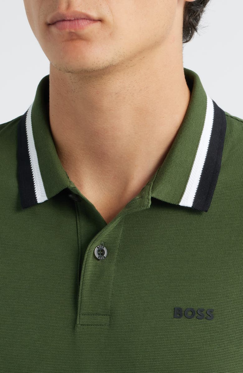 BOSS Paddy Tipped Cotton Polo, Alternate, color, Open Green