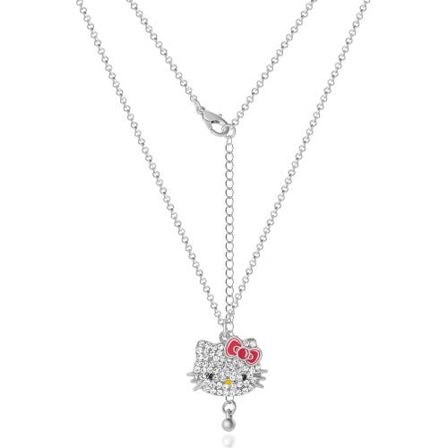 Hello Kitty Fashion Pave Crystal Necklace In Metallic