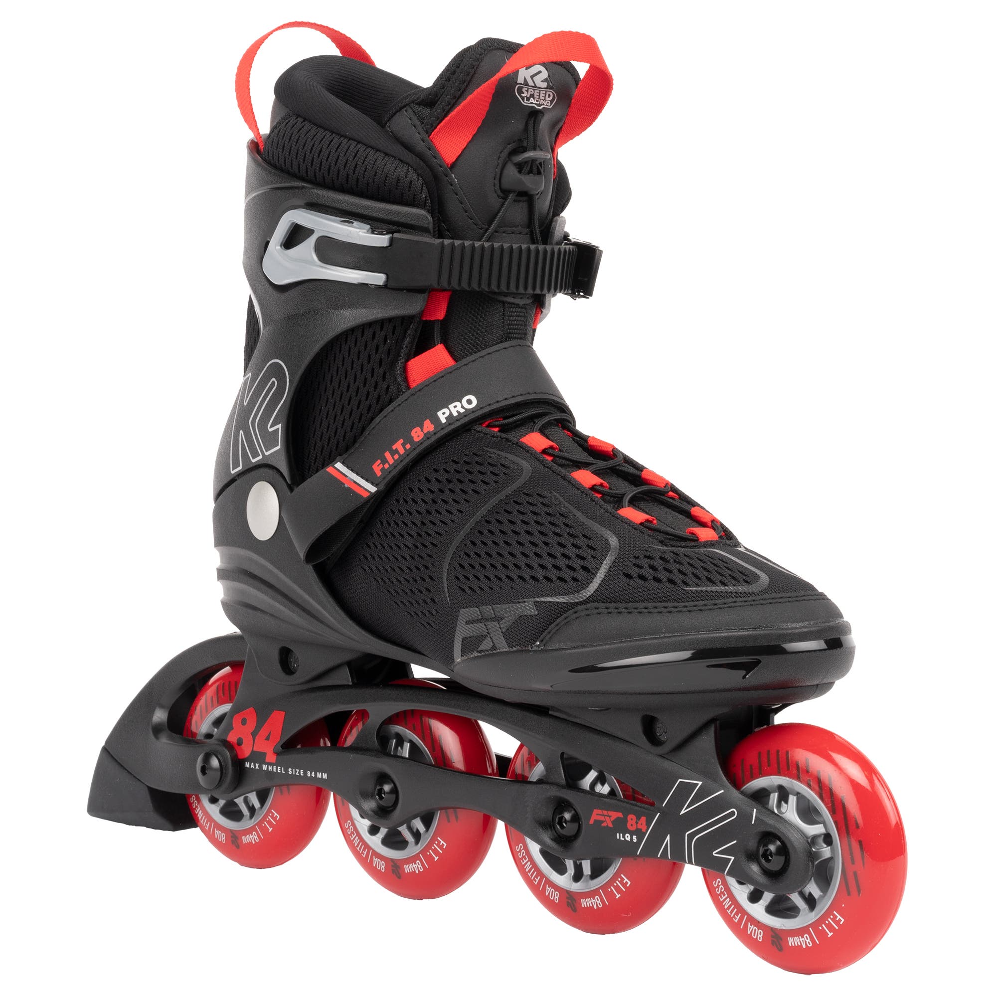 K2 F.I.T. 84 Pro Black-Red Mens Inline Skates, Main, color, Black/Red