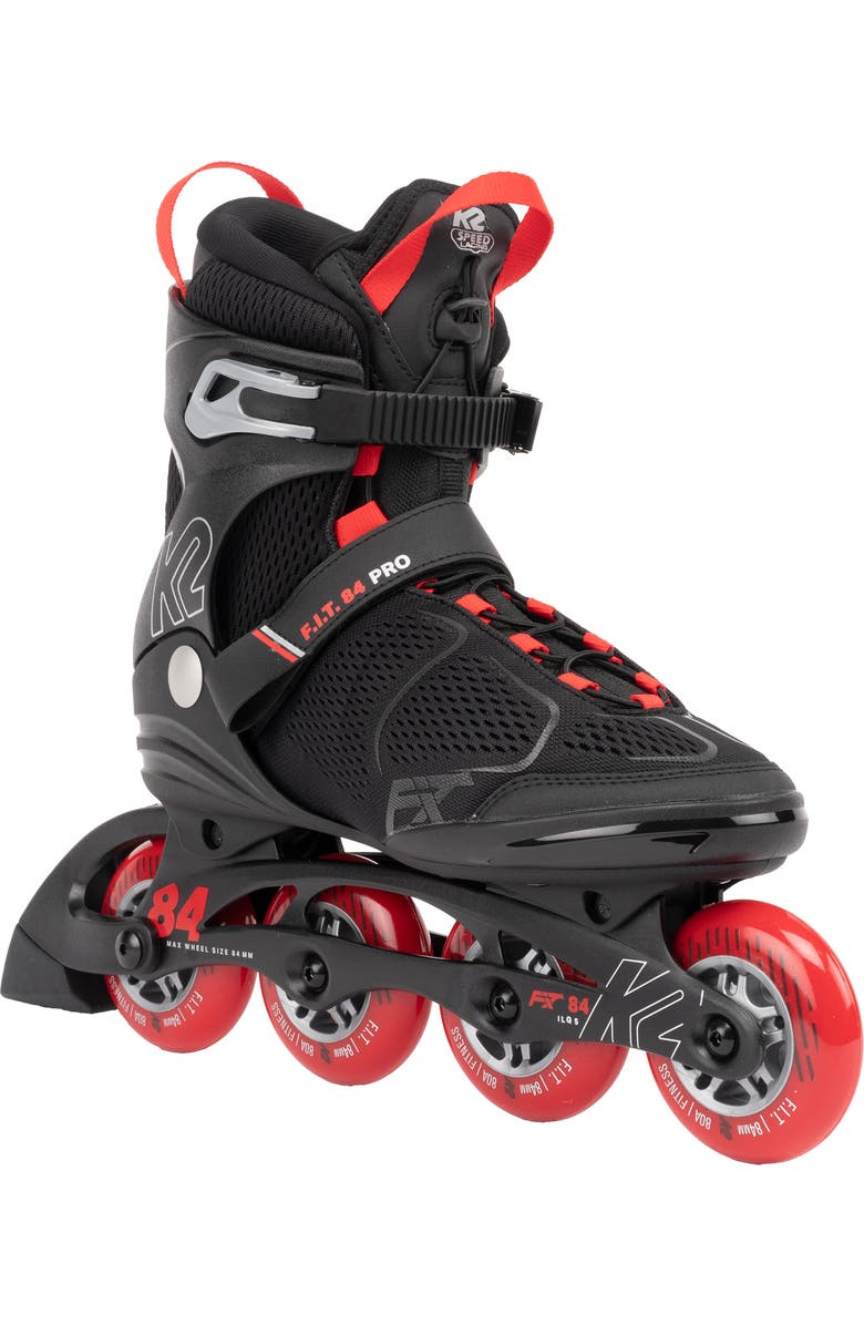 K2 F.I.T. 84 Pro Black-Red Mens Inline Skates, Main, color, Black/Red