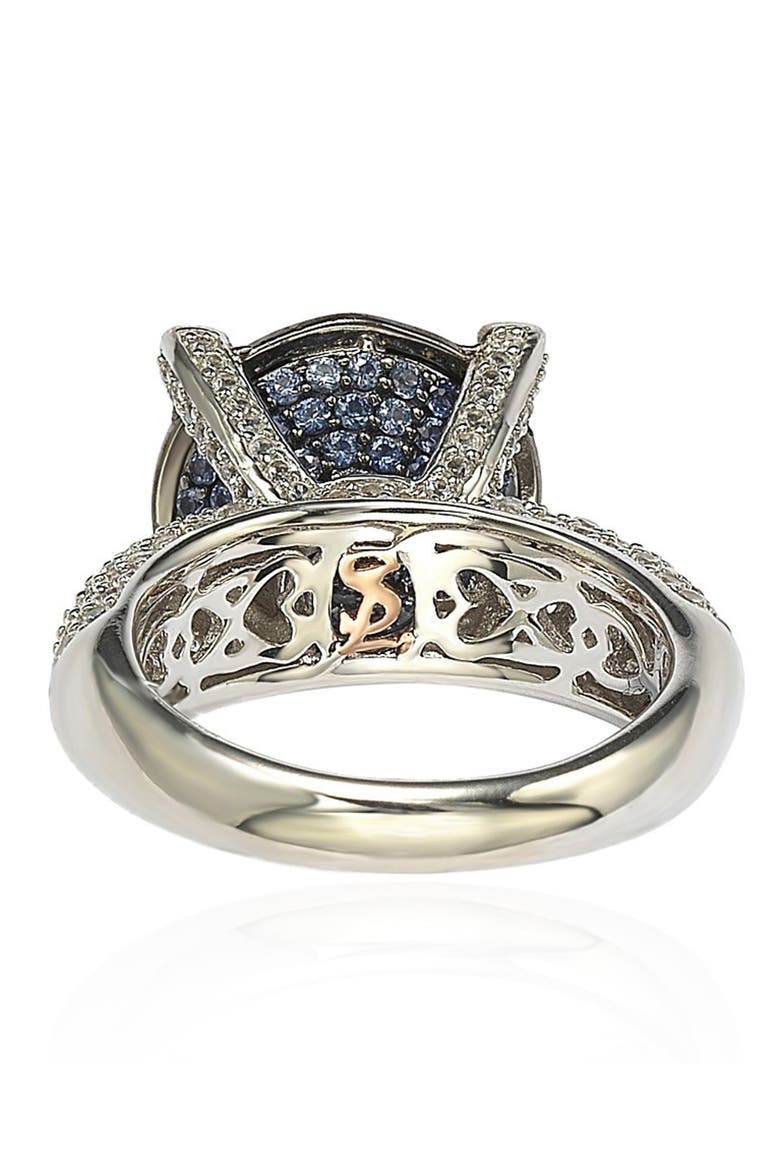 Sterling Silver Pave Blue CZ Ring, Alternate, color, BLUE