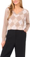 Halogen® Argyle V-Neck Sweater