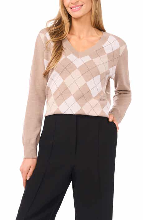 Halogen® Argyle V-Neck Sweater