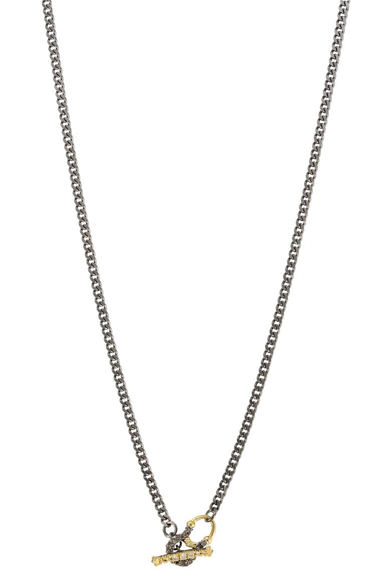 Pavé Diamond Toggle Pendant Necklace, Main, color, YELLOW GOLD/ DIAMOND