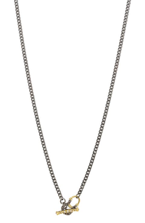 Pavé Diamond Toggle Pendant Necklace