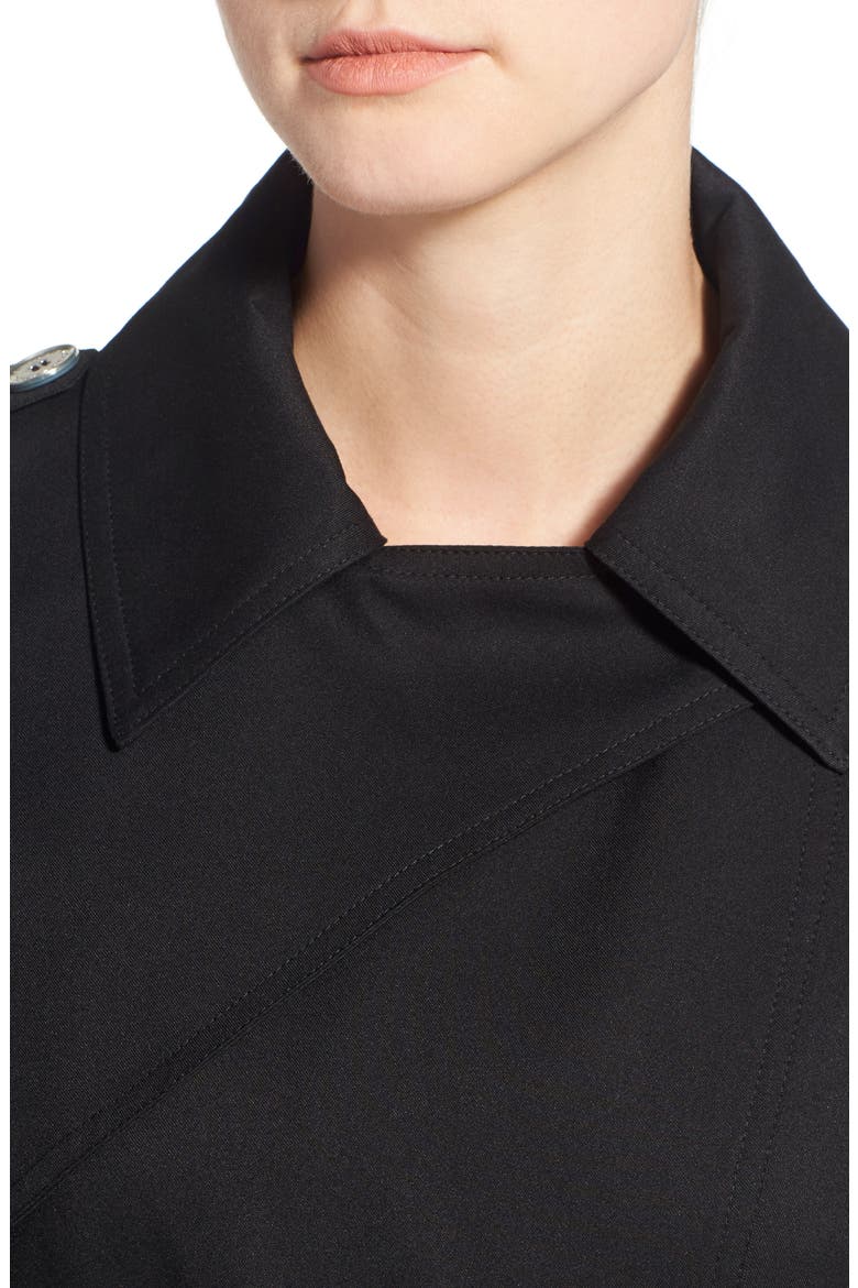 Twill Trench Coat, Alternate, color, BLACK