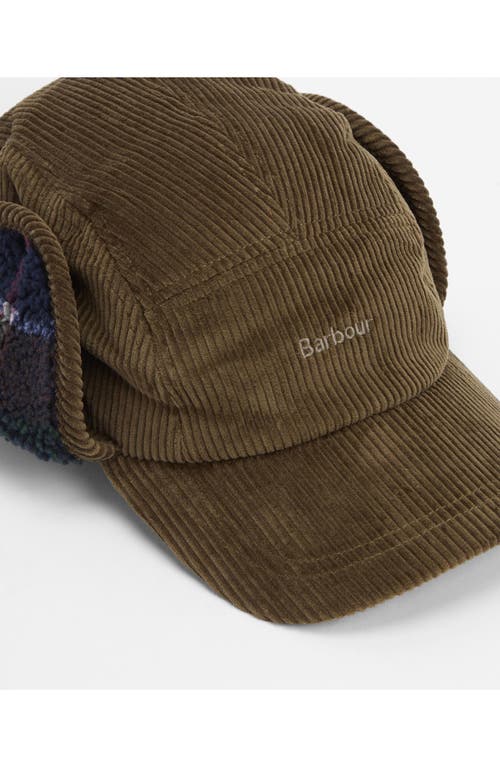 Barbour Lowfen Cotton Corduroy Trapper Hat In Brown