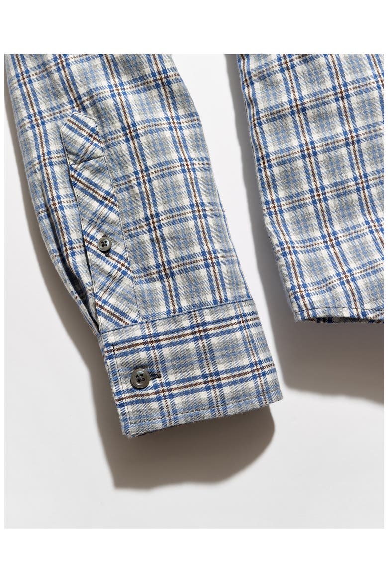 Hutcheson Plaid Cotton Twill Sport Shirt, Alternate, color, BLUE MULTI