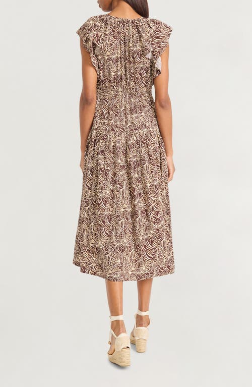 The Good Journey Ruffle Cap Sleeve Midi Dress In Multi