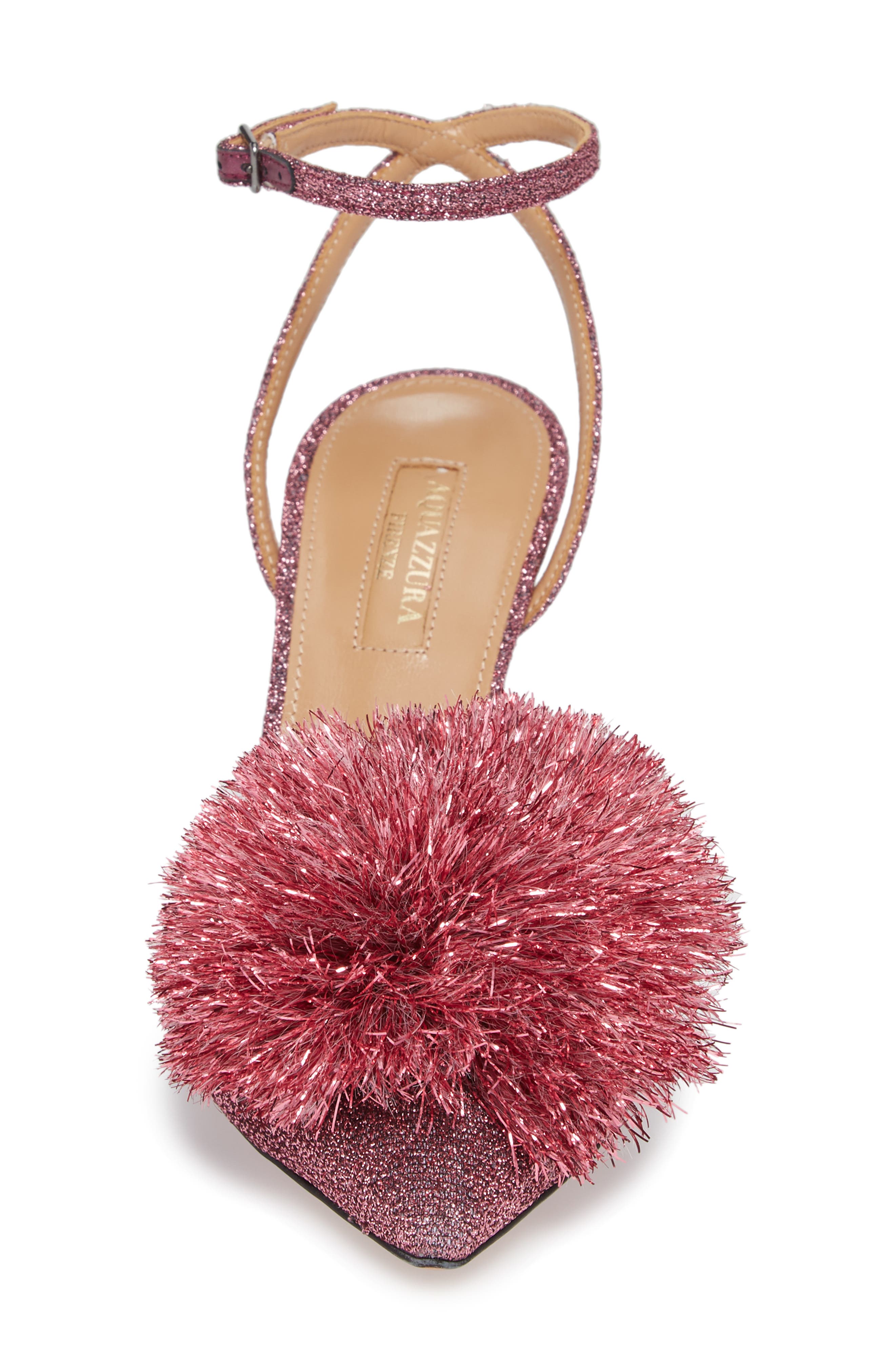 Aquazzura Powder Puff Ankle Strap Pump, Alternate, color, 