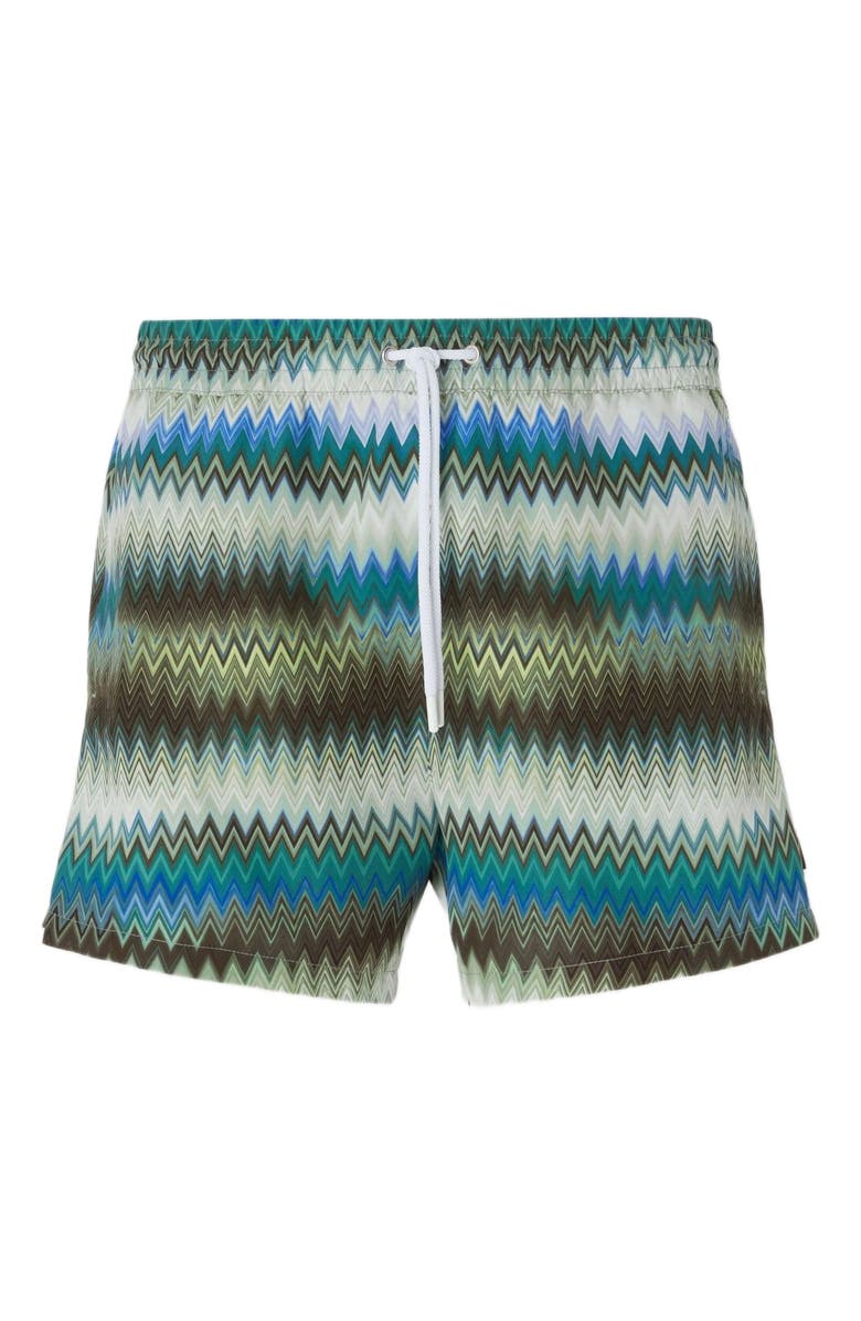 Missoni Swim Shorts With Gradient Micro Zigzag Print, Alternate, color, 