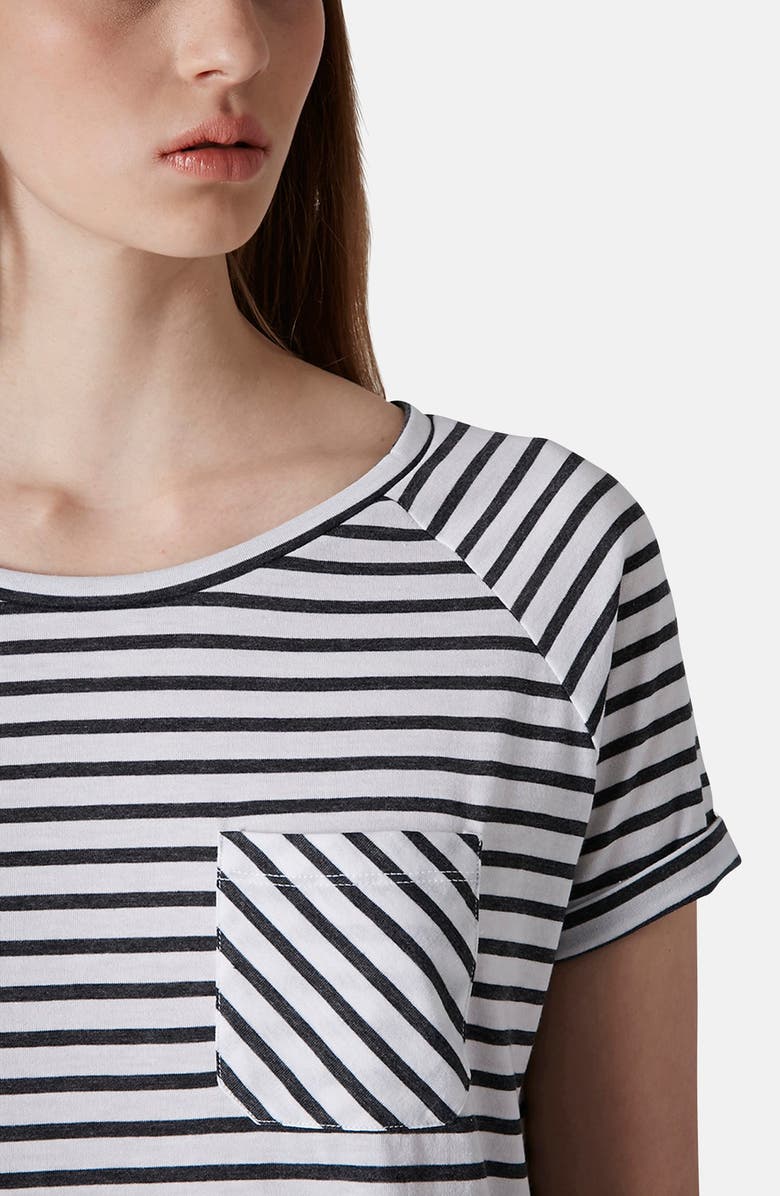 Topshop Stripe Raglan Tee, Alternate, color,