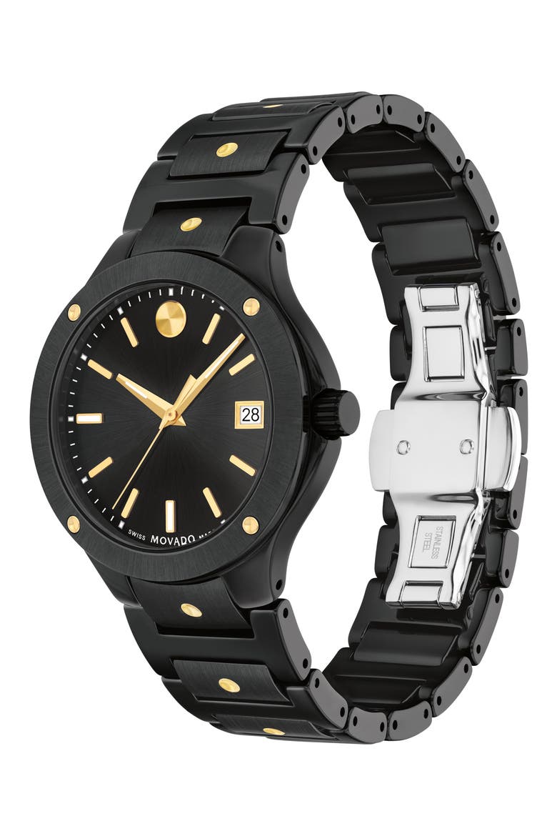 SE Ceramic Bracelet Watch, 32mm, Alternate, color, BLACK