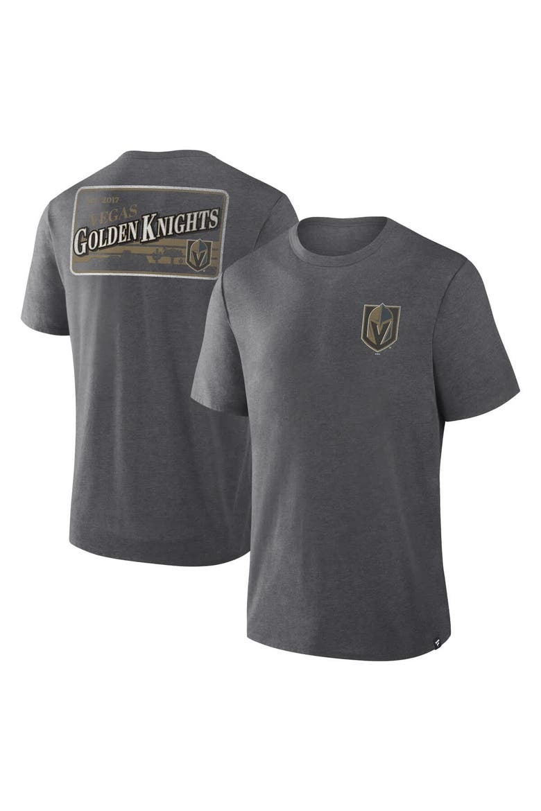 Men's Fanatics Heather Charcoal Vegas Golden Knights Fan Lanes Tri-Blend T-Shirt, Main, color, Heather Charcoal