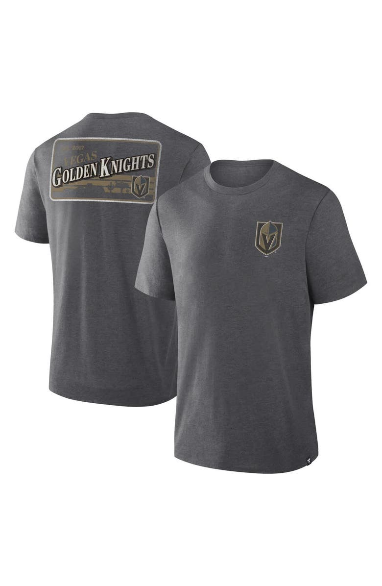 FANATICS Men's Fanatics Heather Charcoal Vegas Golden Knights Fan Lanes Tri-Blend T-Shirt, Main, color, Heather Charcoal