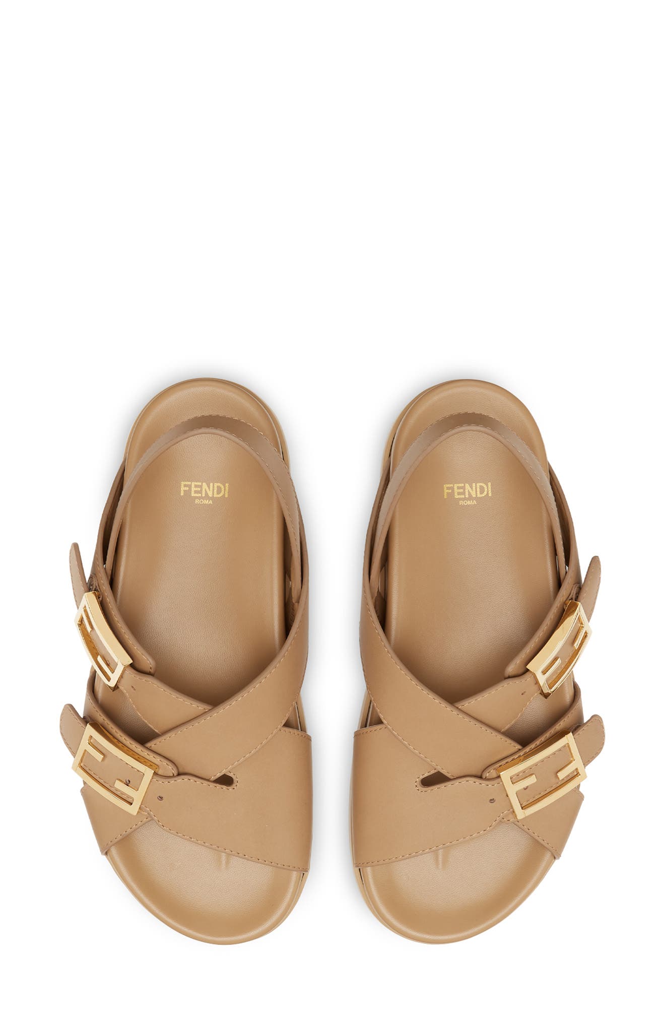 Fendi Feel Slingback Sandal, Alternate, color, F0qb8 Cammello