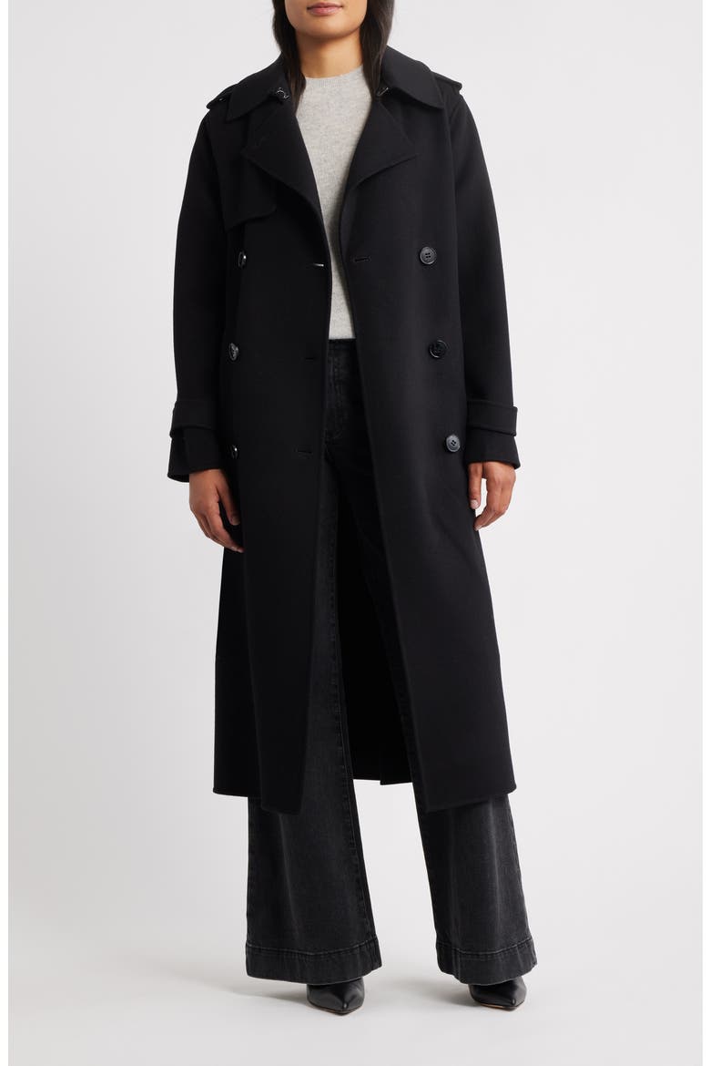 Wool Blend Maxi Coat, Alternate, color, BLACK