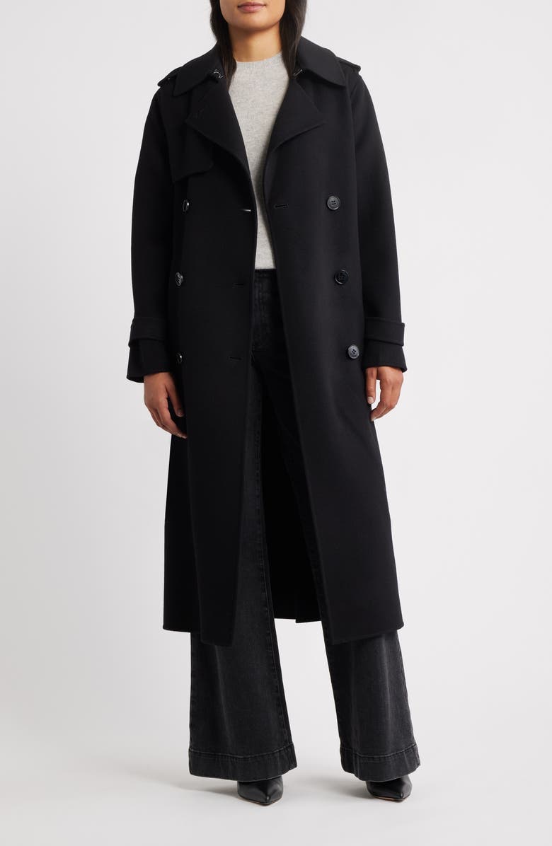 Michael Kors Wool Blend Maxi Coat, Alternate, color, Black