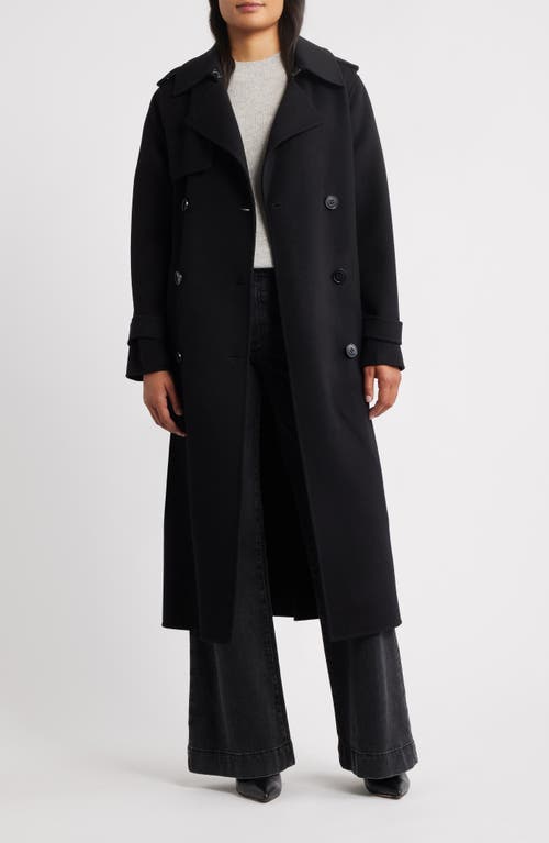 Michael Kors Wool Blend Maxi Coat In Black