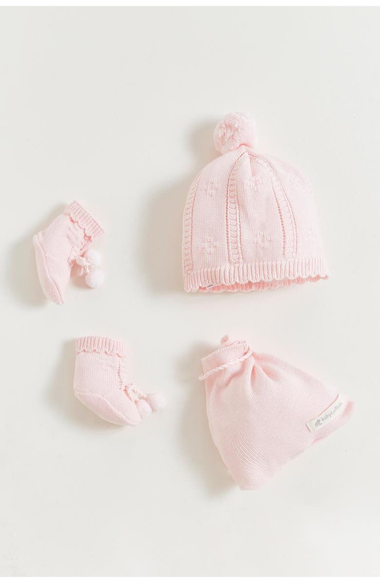 Babycottons Knit Hat 
Booties Set for Infant, Alternate, color, Pink