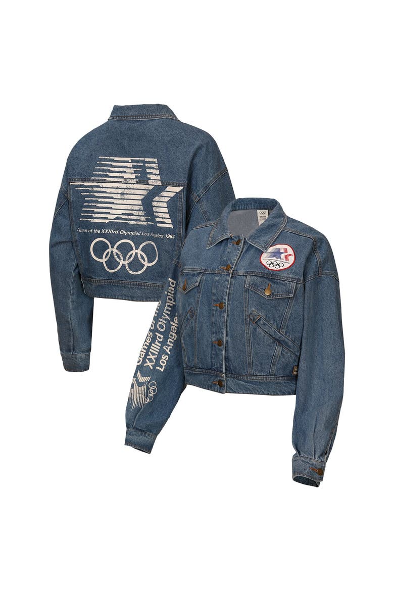 Women's Outerstuff Denim Los Angeles 1984 Summer Olympics Full-Button Jacket, Main, color, Denim