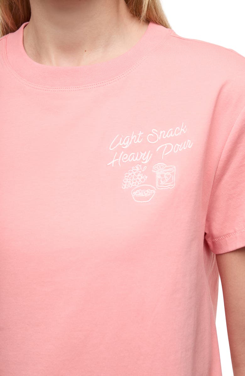 Wildfox Jamie Light Snack Embroidered T-Shirt, Alternate, color, Lobster Bisque