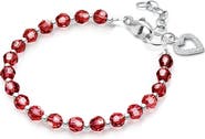 Tiny Blessings Sterling Silver Birthstone Crystal 6.25" Bracelet
