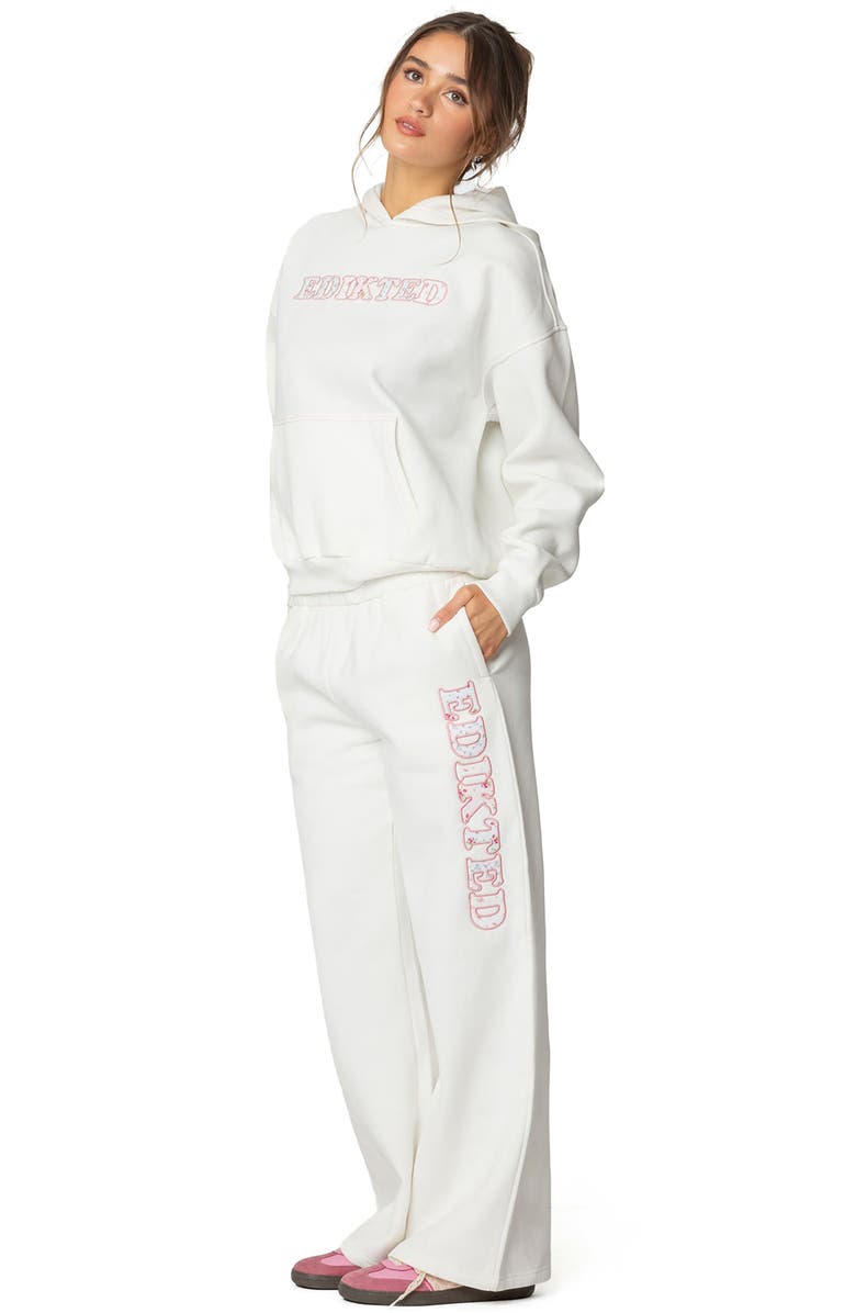 EDIKTED Mili Logo Hoodie, Alternate, color, White