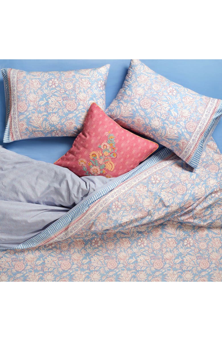 Zsa Zsa Zsu Lahor 200 Tc King Size 100% Cotton Percale Duvet Cover Full Set 94X87 In, Main, color, Blue