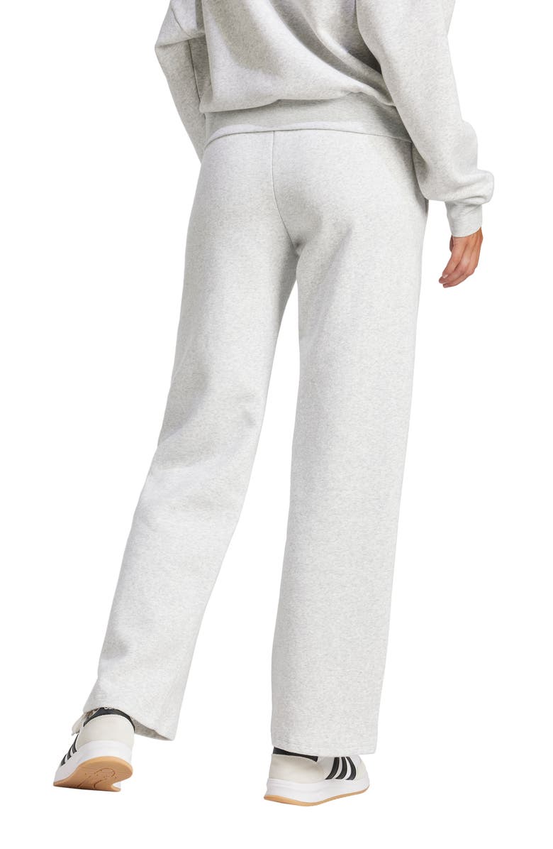 adidas Fleece Sweatpants, Alternate, color, Light Grey Heather/ White