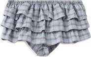 MANGO Ruffled Check Shorts