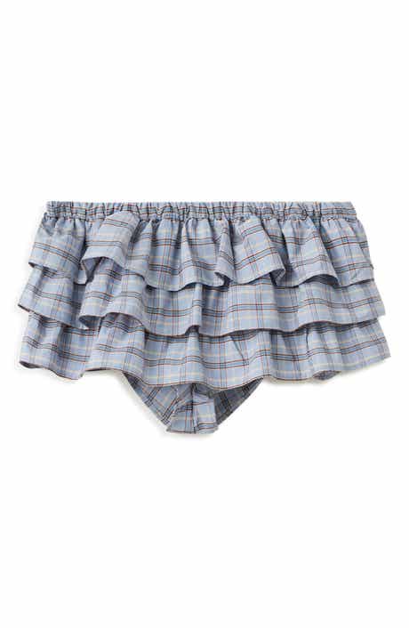 Ruffled Check Shorts