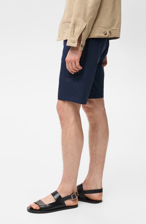 Mango Slim Fit Flat Front Bermuda Chino Shorts In Dark Navy