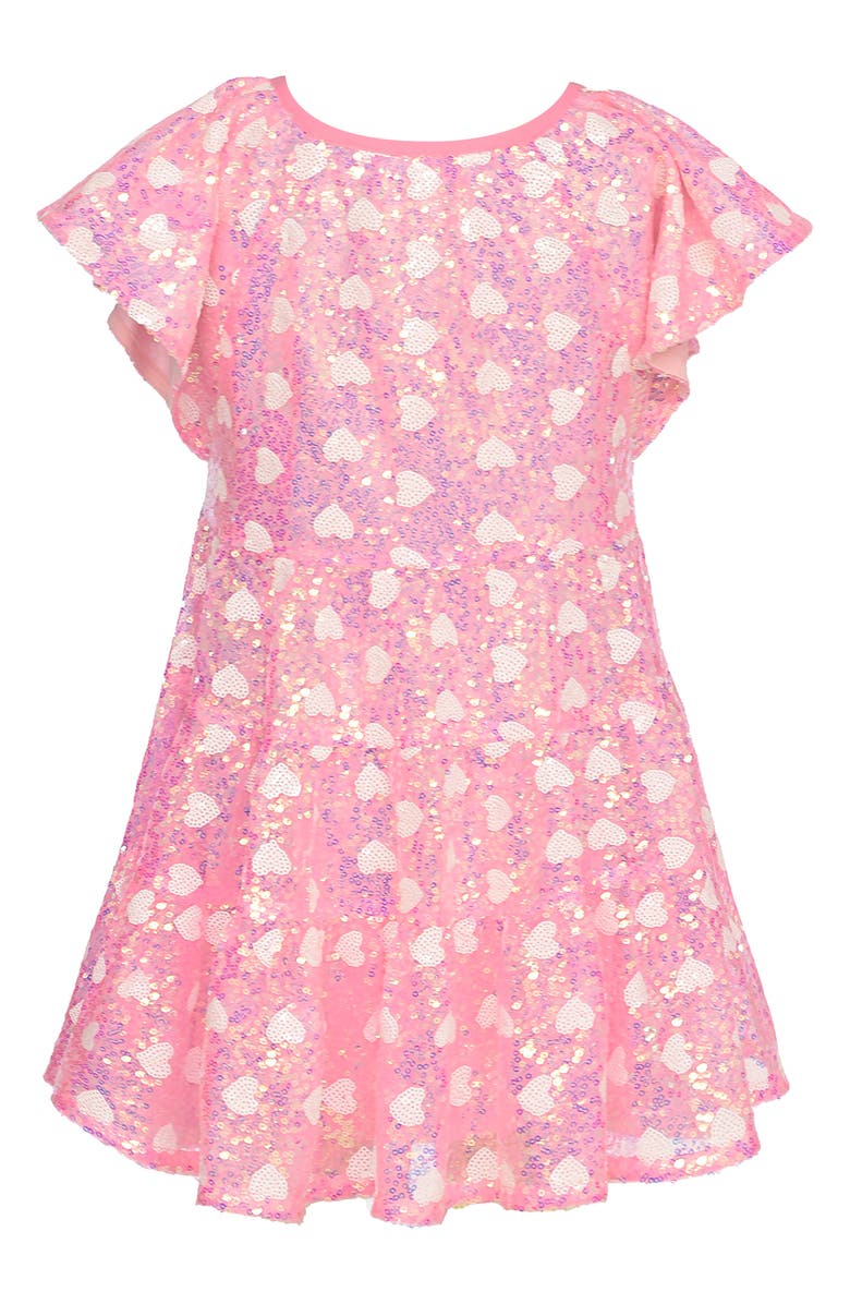 Baby Sara Kids' Sequin Flutter Sleeve Dress, Alternate, color, 
